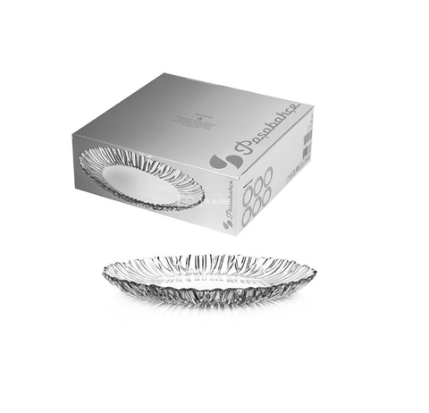 10512 PASABAHCE CRYSTAL LOOK DESERT PLATE PK6